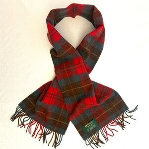 Vintage 1990’s L.L. Bean - John Hanley Co. Tartan Plaid Irish Lambswool Scarf